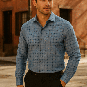 Pastel Blue Check Shirt